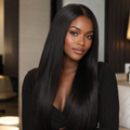 Straight 13x4 Invisible Swiss Lace Glueless Wig Human Hair Pre-Plucked Natural Hairline Beginner Friendly