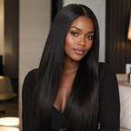 Straight 13x4 Invisible Swiss Lace Glueless Wig Human Hair Pre-Plucked Natural Hairline Beginner Friendly