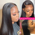 13x4 Invisible Lace Glueless Wig – 100% Human Hair with Natural 150% Density & Effortless Straight Finish