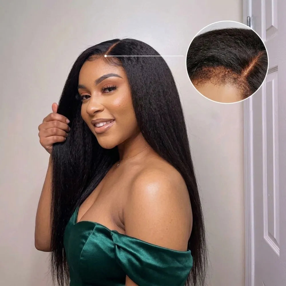 Violet Human Hair Wig, Denstity 150% with Transparent Swiss Lace, Closure 5x5 and 4x4 Black, Straight Hair, Beginner Friendly