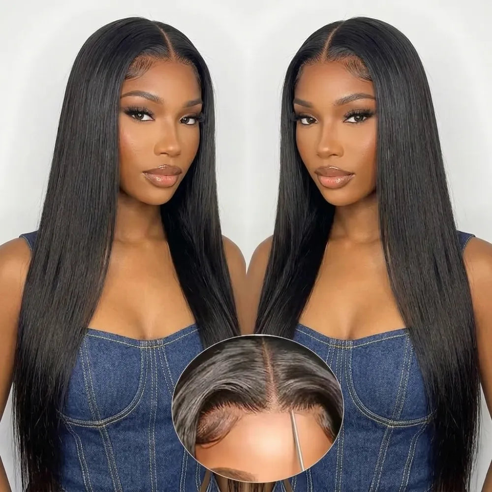 Violet Human Hair Wig, Denstity 180%, Glueless with Transparent Swiss Lace, Closure 7x5, Straight Hair