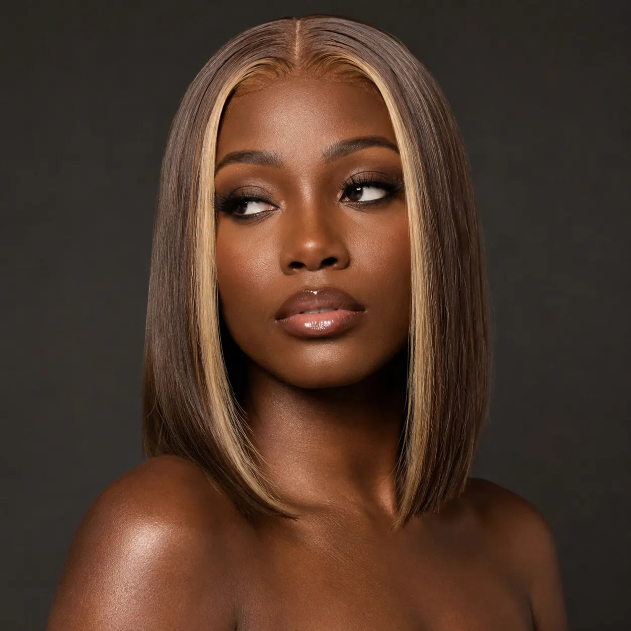 Pre-Sale | Brown & Honey Blonde Highlight Straight Bob 2x6 / 4x4 Closure Wig Glueless HD Lace - Violeta Hair