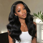 Black Body Wave Wig 13x6 Swiss Lace Easy to Comb and Bleached Knots - Violeta Hair