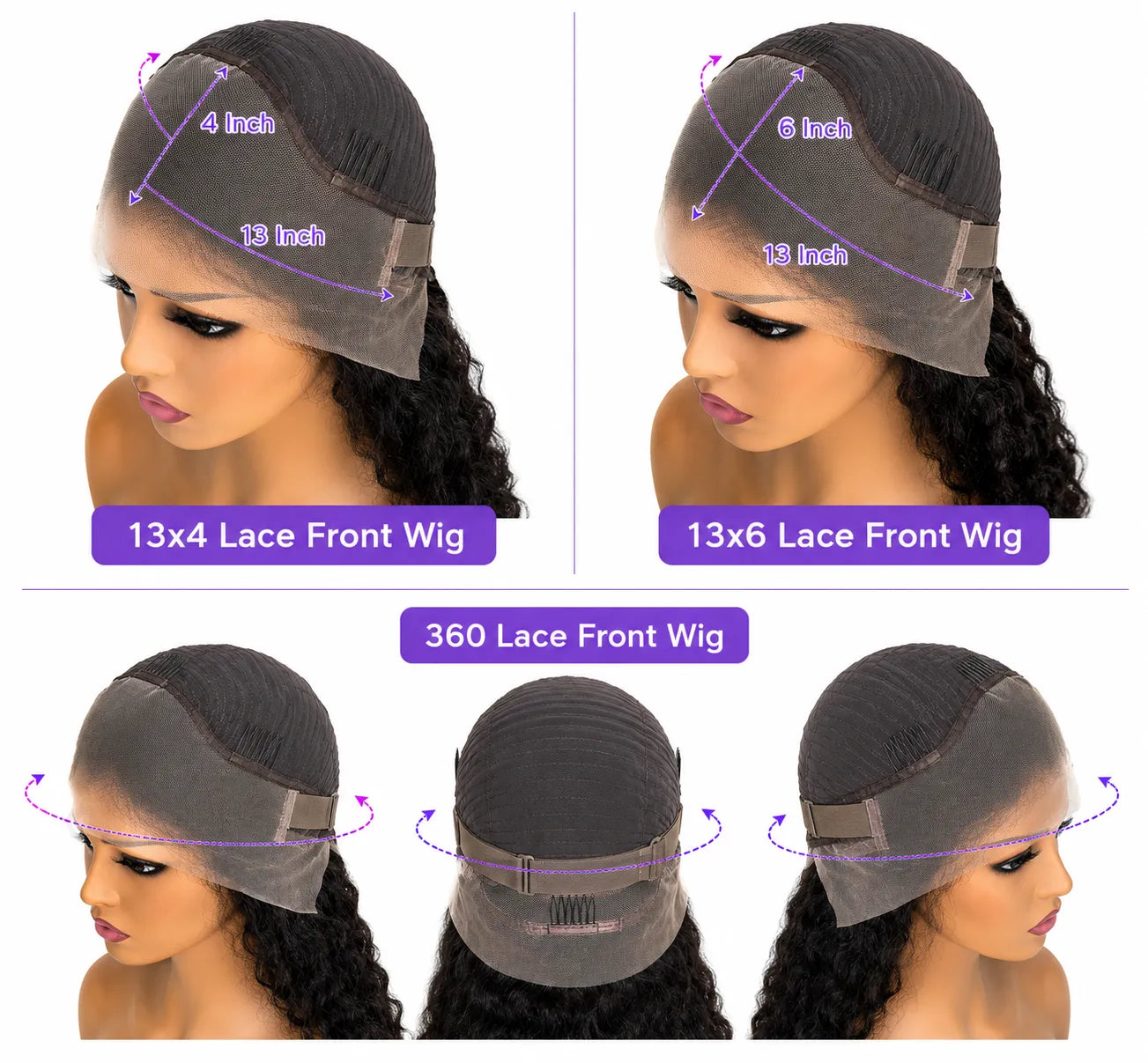 Black Straight 360 Lace Front Wig Swiss Lace Movement and Fluidity Pre-plucked - Violeta Hair