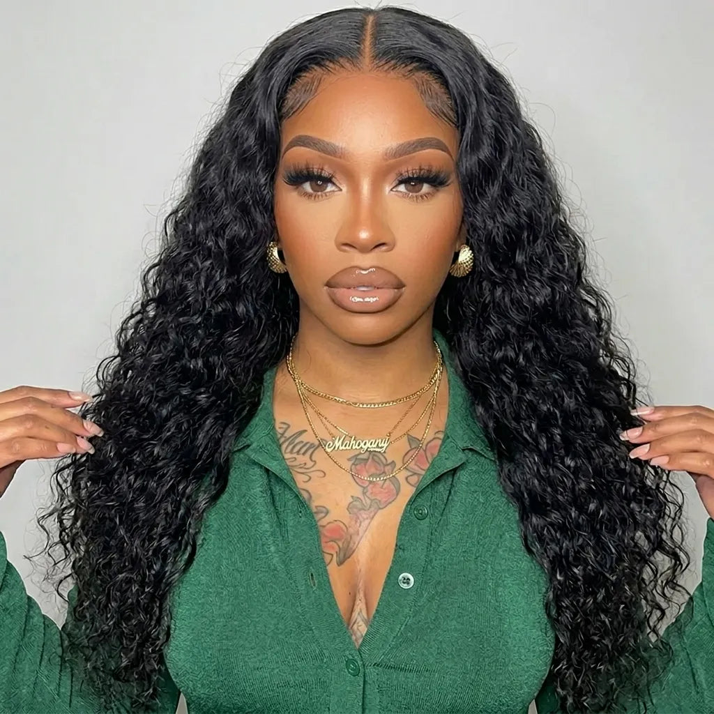 Violet Human Hair Wig, Beginner Friendly, Denstity 150% with Transparent Swiss Lace, 13x6 Lace Front and 4x4 Closure Black, Curly Hair