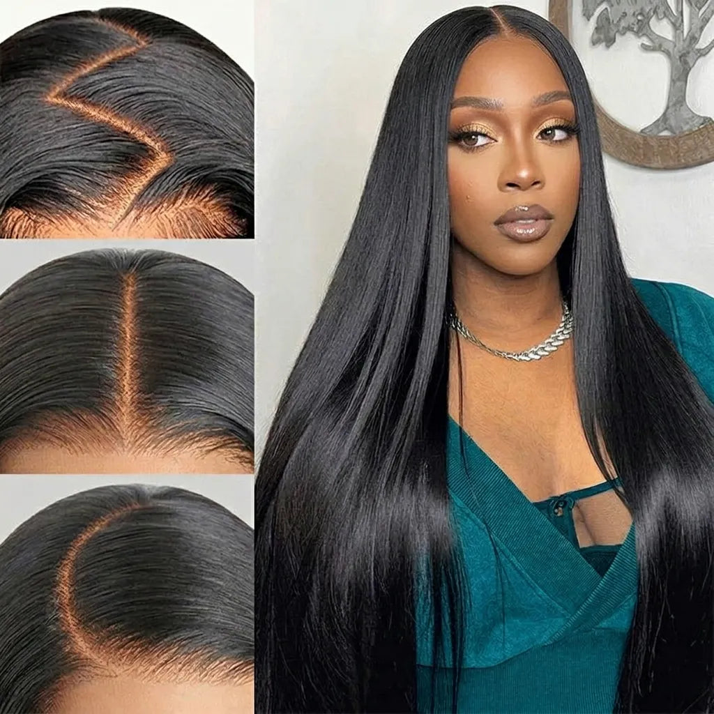 Violeta Human Hair Wig, Denstity 150% with Transparent Swiss Lace, Glueless, Natural Appearance, 6x5 Closure Wig, Straight Hair