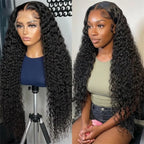 Violet Human Hair Wig, Beginner Friendly, Denstity 150% with Transparent Swiss Lace, 13x6 Lace Front and 4x4 Closure Black, Curly Hair