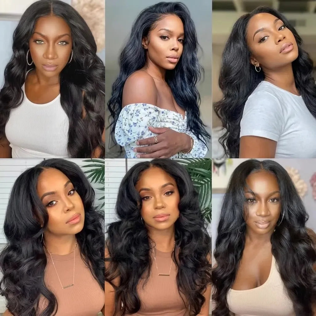 Black Body Wave Wig 13x6 Swiss Lace Easy to Comb and Bleached Knots - Violeta Hair