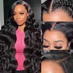 Black Body Wave Wig 13x6 Swiss Lace Easy to Comb and Bleached Knots - Violeta Hair