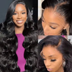 Black Body Wave Wig 13x6 Swiss Lace Easy to Comb and Bleached Knots - Violeta Hair