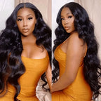 Black Body Wave Wig 13x6 Swiss Lace Easy to Comb and Bleached Knots - Violeta Hair