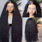 Violeta Human Hair Wig, Denstity 150% with Transparent Swiss Lace, Affordable Luxury, Lace Front 13x4 / 13x6 Black, Water Wave Hair