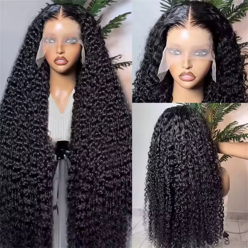 Violeta Human Hair Wig, Denstity 150% with Transparent Swiss Lace, Affordable Luxury, Lace Front 13x4 / 13x6 Black, Water Wave Hair