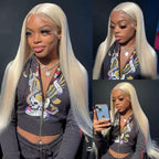Straight Blonde Wig Full Lace Natural Hairline Swiss Lace Pre-plucked - Violeta Hair
