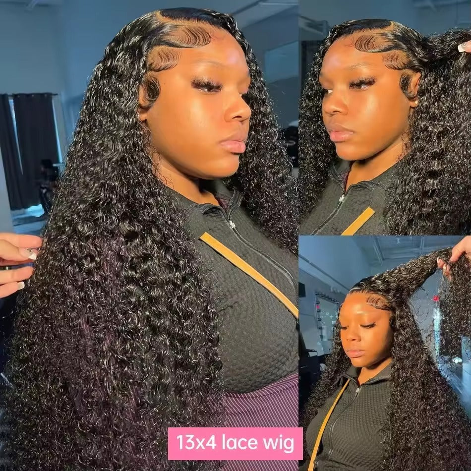 Deep Wave Curly Wig 13x4 Glueless Pre-cut Lace Black HD Lace Wear & Go Pre Everything - Violeta Hair