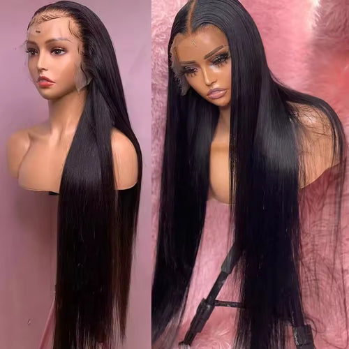 Black Straight 360 Lace Front Wig Swiss Lace Movement and Fluidity Pre-plucked - Violeta Hair