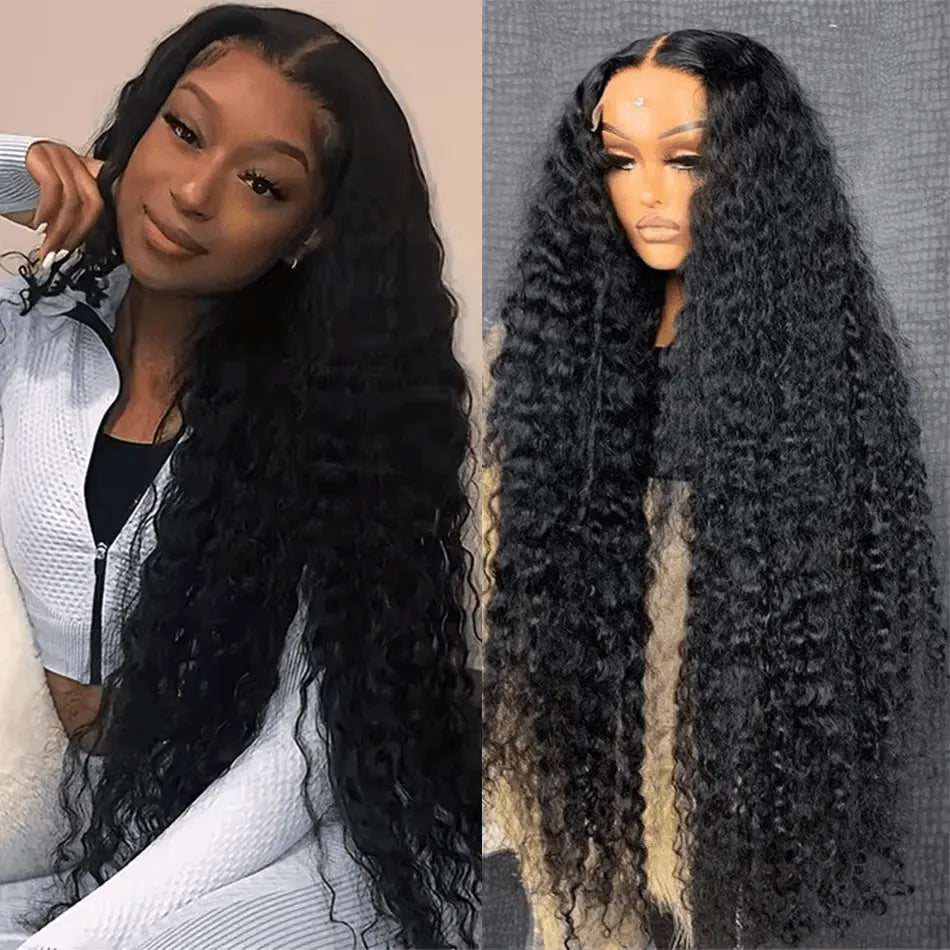 Violet Human Hair Wig, Beginner Friendly, Denstity 150% with Transparent Swiss Lace, 13x6 Lace Front and 4x4 Closure Black, Curly Hair