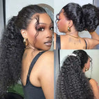 Violet Human Hair Wig, with Transparent Swiss Lace 13x4 Black, Straight, Body Wave and Water