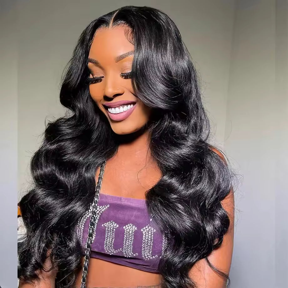 Violeta Human Hair Wig, Beginner Friendly, Denstity 150% with Transparent Swiss Lace, 13x6 Lace Front and 4x4 Closure Black, Body Wave Hair Hair