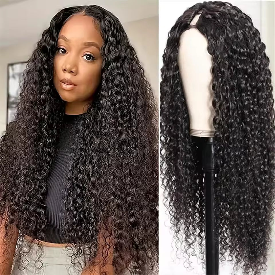 Violet Human Hair Wig, with Transparent Swiss Lace 13x4 Black, Straight, Body Wave and Water