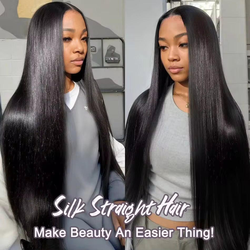 Violet Human Hair Wig, with Transparent Swiss Lace 13x4 Black, Straight, Body Wave and Water