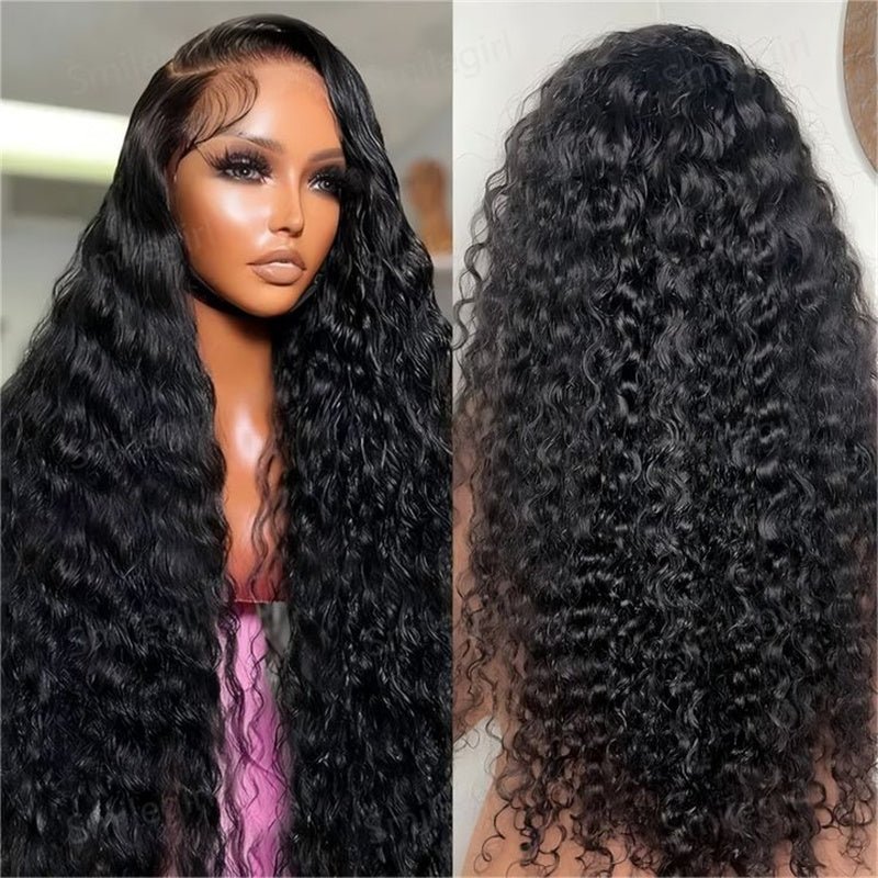 Violet Human Hair Wig, Beginner Friendly, Denstity 150% with Transparent Swiss Lace, 13x6 Lace Front and 4x4 Closure Black, Curly Hair