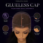 Straight 13x4 Invisible Swiss Lace Glueless Wig Human Hair Pre-Plucked Natural Hairline Beginner Friendly