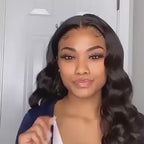 Violet Human Hair Wig, with Transparent Swiss Lace 13x4 Black, Straight, Body Wave and Water