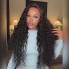 Violeta Human Hair Wig, Denstity 150% with Transparent Swiss Lace, Affordable Luxury, Lace Front 13x4 / 13x6 Black, Water Wave Hair