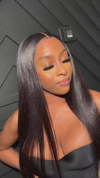 Violet Human Hair Wig, Denstity 180%, Glueless with Transparent Swiss Lace, Closure 7x5, Straight Hair
