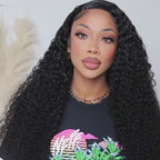 Violet Human Hair Wig, Beginner Friendly, Denstity 150% with Transparent Swiss Lace, 13x6 Lace Front and 4x4 Closure Black, Curly Hair