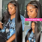 13x4 Invisible Lace Glueless Wig – 100% Human Hair with Natural 150% Density & Effortless Straight Finish