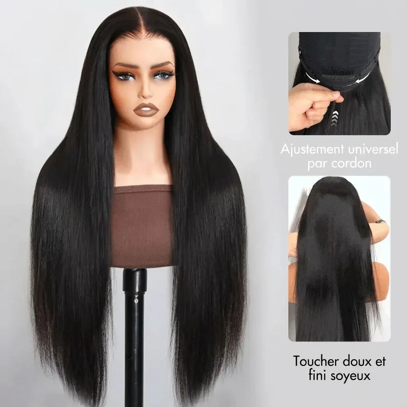 Perruque lisse sans colle Violeta Pull & Go 6x5 / 13x6 – Prête à poser, ligne de cheveux 100 % naturelle, densité 250 %