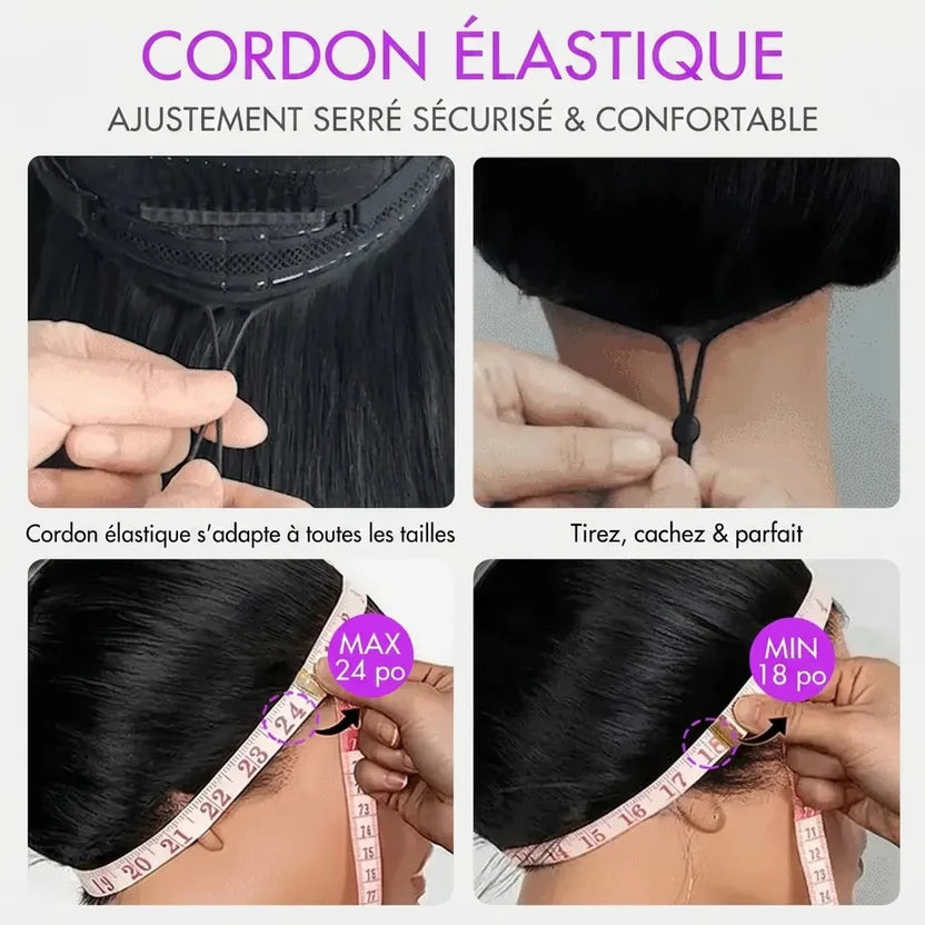 Perruque lisse sans colle Violeta Pull & Go 6x5 / 13x6 – Prête à poser, ligne de cheveux 100 % naturelle, densité 250 %