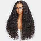 Violeta Human Hair Wig, Denstity 150% with Transparent Swiss Lace, Affordable Luxury, Lace Front 13x4 / 13x6 Black, Water Wave Hair