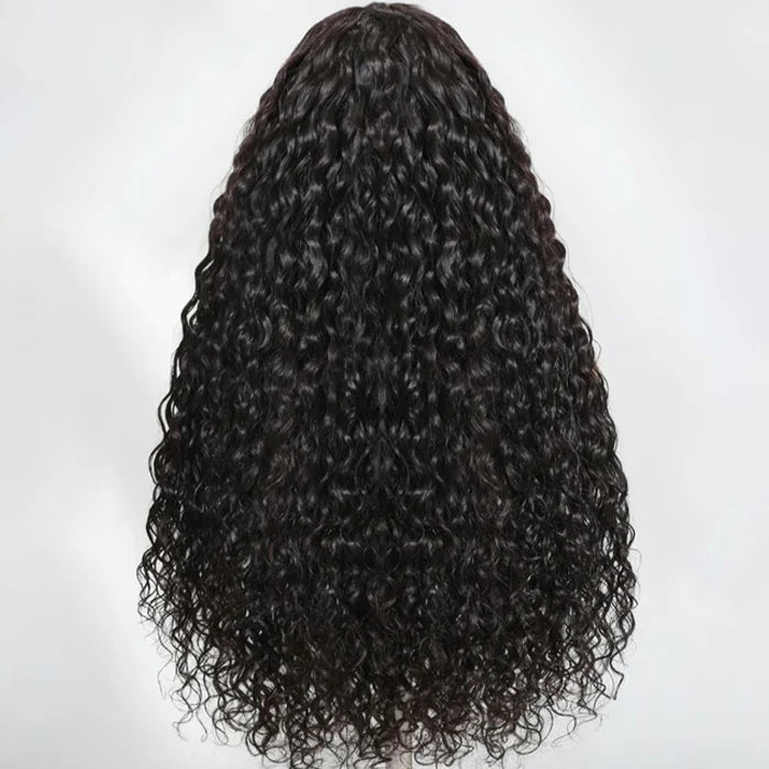 Violeta Human Hair Wig, Denstity 150% with Transparent Swiss Lace, Affordable Luxury, Lace Front 13x4 / 13x6 Black, Water Wave Hair